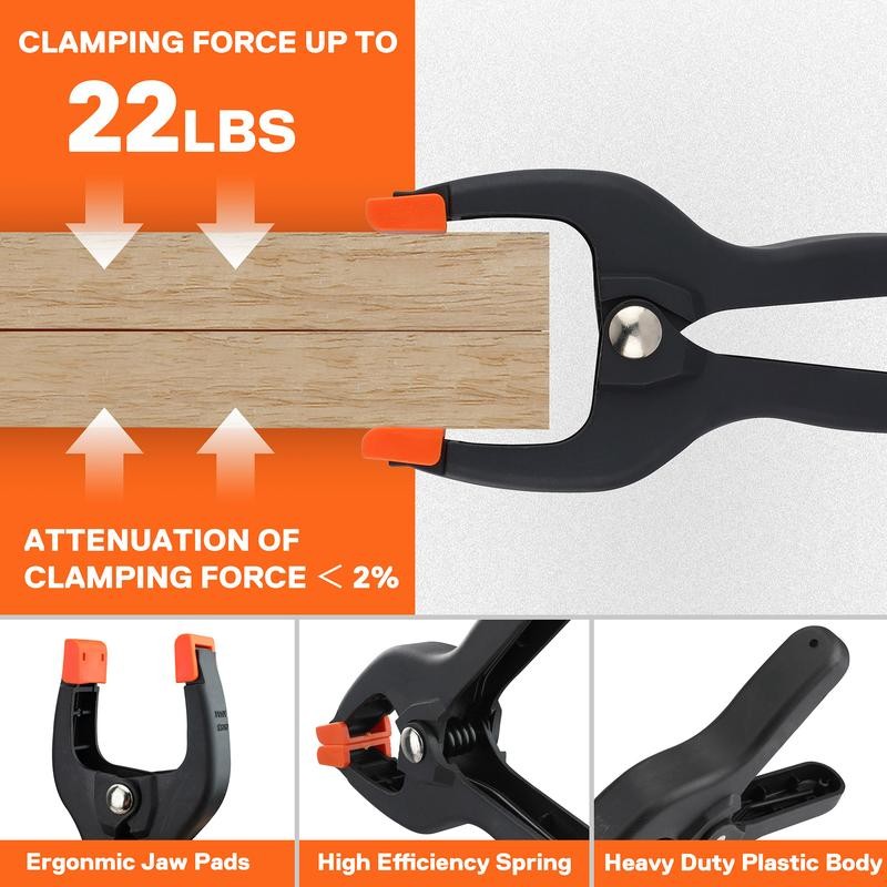 #springtok PONY 5-in-1 Strap Clamp with 4-Pack 6-2/7" Spring Clamps,