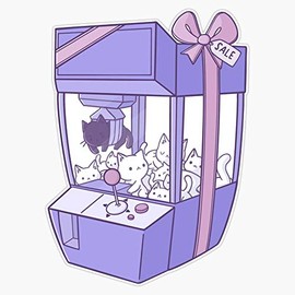 Kitties Crane Machine Waterproof Vinyl Window Bumper Sticker Decal 5"