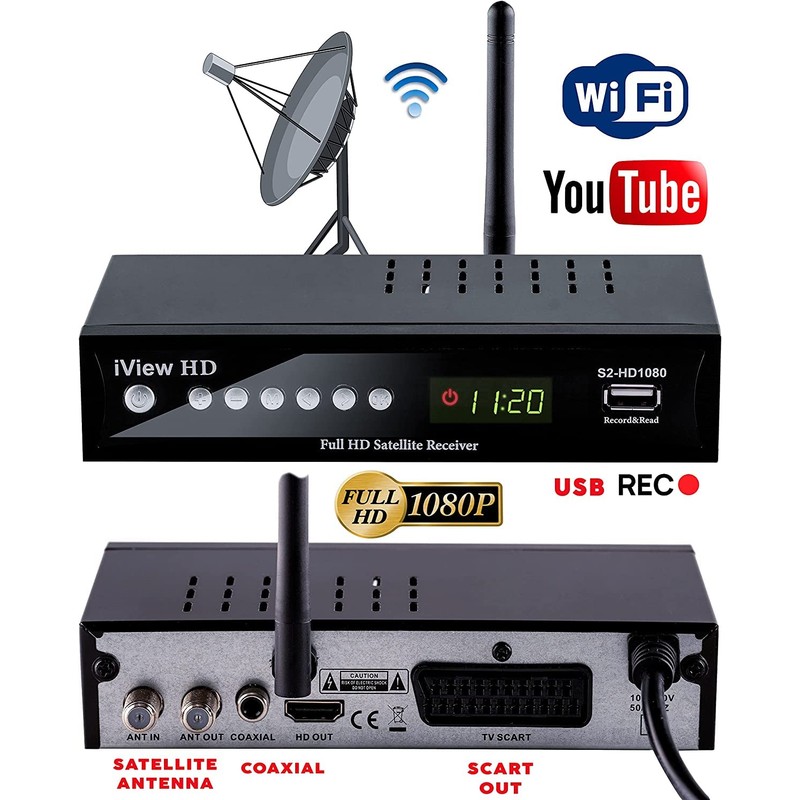 UK FULL HD Satellite TV Receiver, Built in Wi-Fi, USB