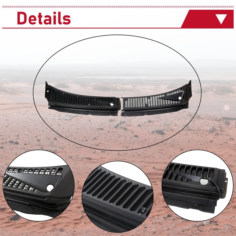 HECASA Windshield Wiper Cowl Vent Grille Compatible with 1999-2007 Ford