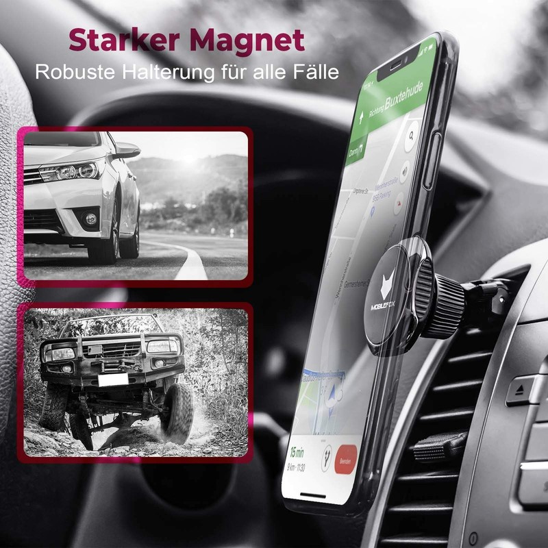 Mobilefox 360° Universal KFZ Magnet Handy Halterung verstellbar Auto Lüftungs