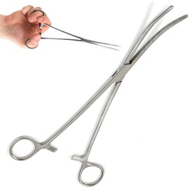 Panther Surgical Stainless Steel 8'' Straight or Curved Line Cutter Sea Carp Fly Tools Unhooking Pliers Fishing Forceps (Curved, 8'')