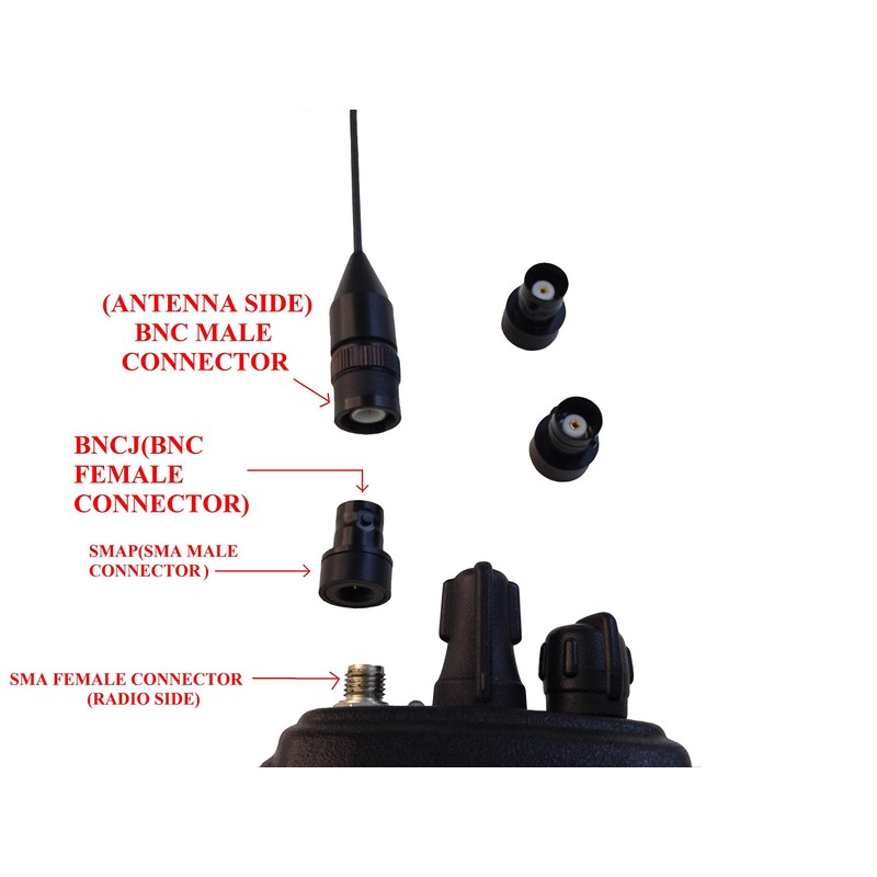 Anteenna TW-BNCJ-SMAP (3 Packs) BNC Female to SMA Male Adaptor