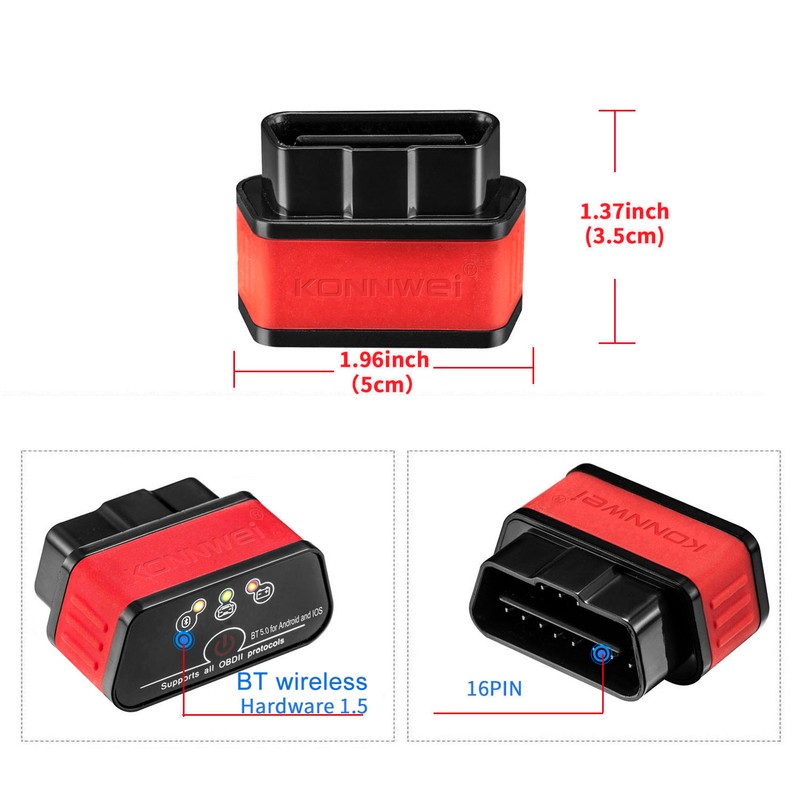 KONNWEI KW903 BT 5.0 Wireless OBD-II Car Auto Diagnostic Scan