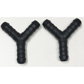 2 x 12mm Y Piece Plastic Barbed Connector Pipe Hose Joiner Tubing Air Fuel Water