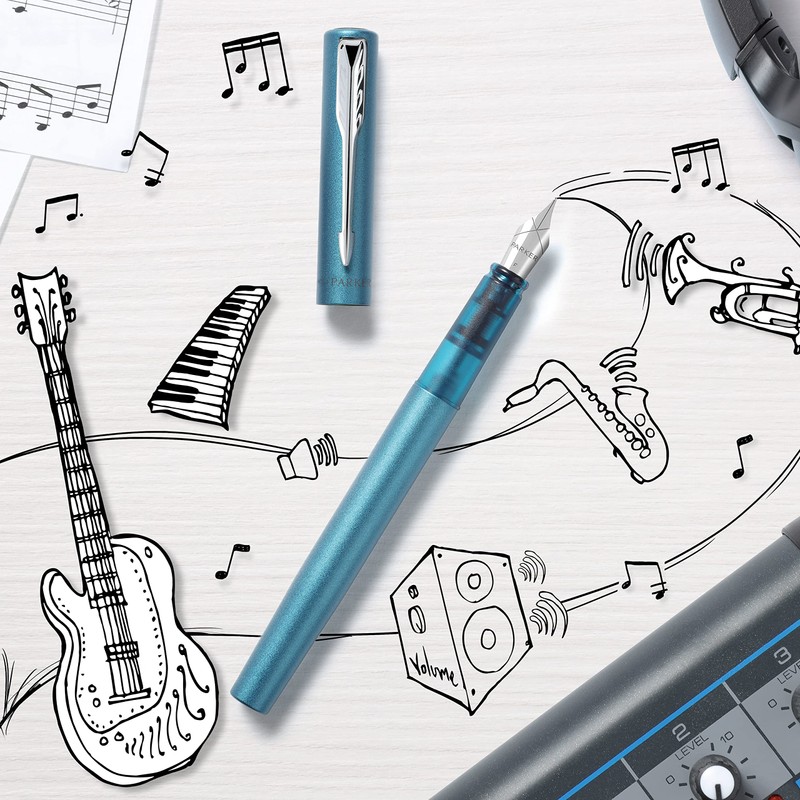 Parker Vector XL Fountain Pen | Metallic Teal Lacquer on