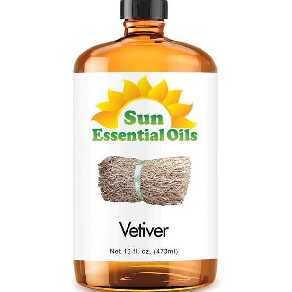 Sun Essential Oils 16oz - Vetiver Essential Oil - 16 Fluid Ounces