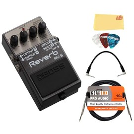 Boss RV-6 Reverb Bundle with Instrument Cable, Patch Cable, Picks, and Austin Bazaar Polishing Cloth