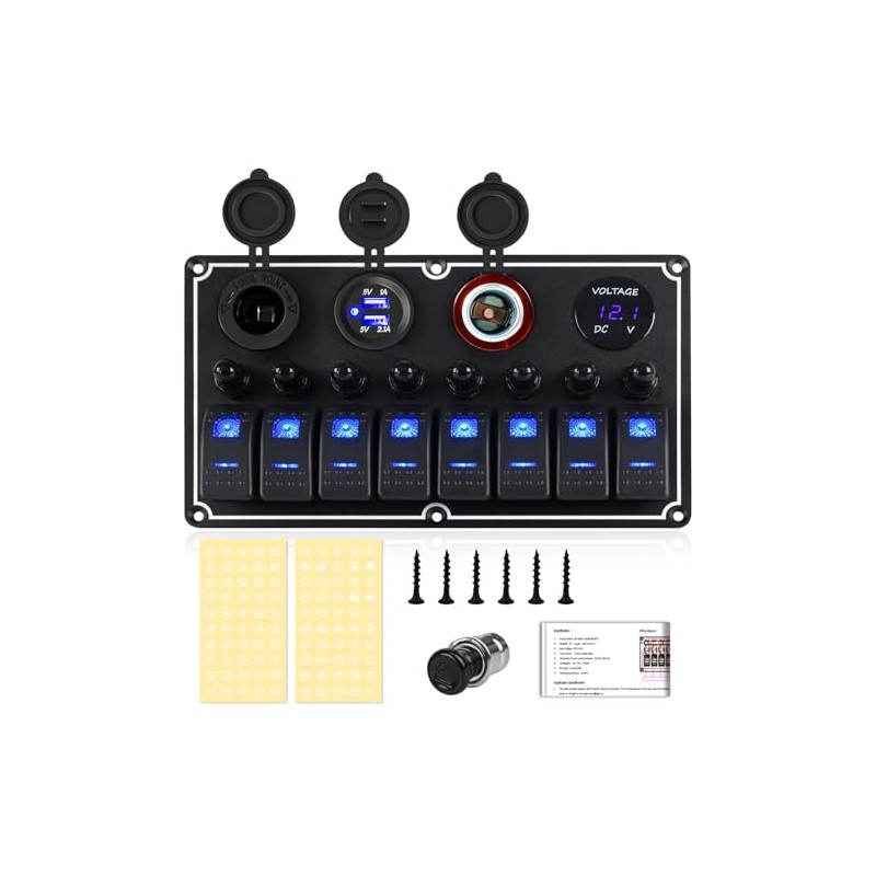 xhtechnology - Panel de Interruptores Marinos Impermeable, Panel de Interruptores