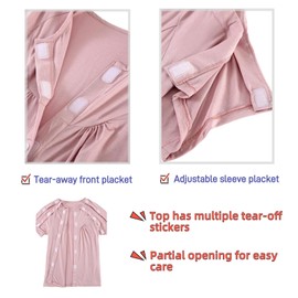KUMUROETA Bedridden Patient Clothing,Tearaway Disability Clothing for Post Surgery,Special Care Clothing,Suitable for Home Care,Post-Operative,Fractures,Rehabilitation Center,Elderly,Grey