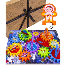 Jaques of London Space Puzzle | Wooden Puzzle for 3 4 5 year olds with Planets and Aliens | Gear Puzzle | Wooden Toddler Toys | Since 1975