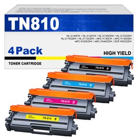 TN810 TN810XL Toner Cartridges 4 Pack (with Chip) Compatible Replacement for Brother TN810 TN-810 TN810XL TN-810XL for MFC-L9610CDN HL-L9410CDN HL-L9430CDN HL-L9470CDN MFC-L9630CDN Printer (BCMY)
