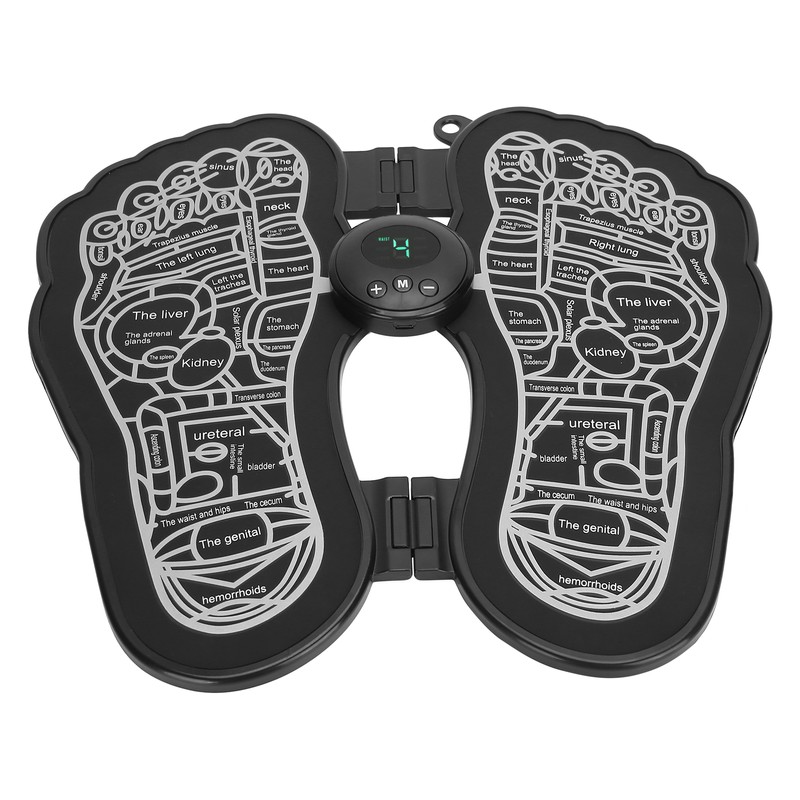 Rechargeable EMS Foot Massage Pad Foldable Adjustable Foot Massager Stimulator