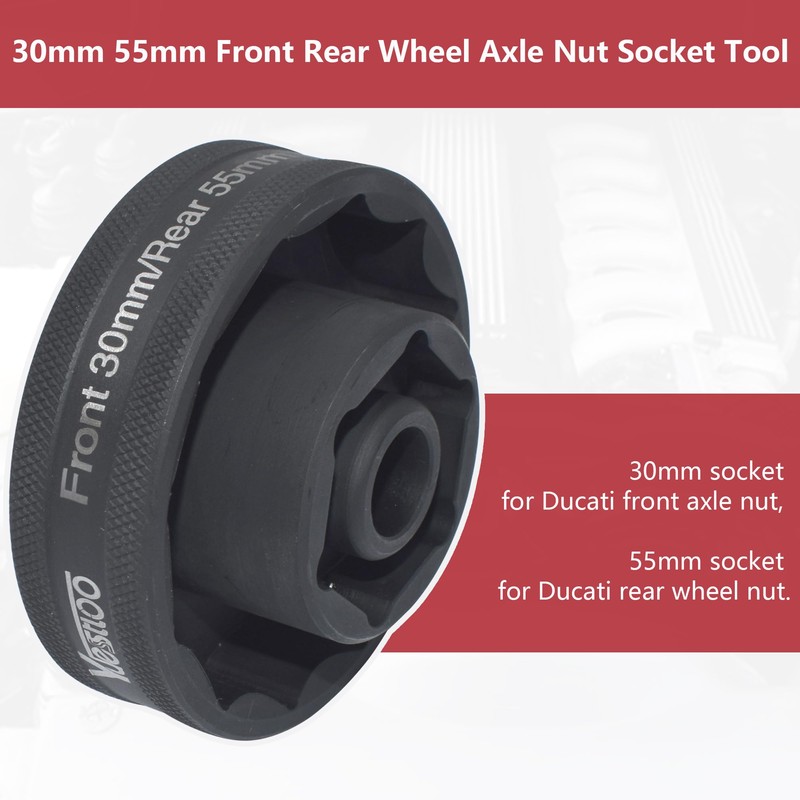Yuesstloo 30mm 55mm Front Rear Wheel Axle Nut Socket Tool,