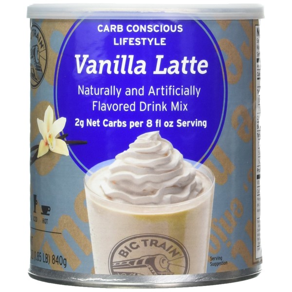 Big Train Low Carb Blended Ice Vanilla Latte Mix, 1.85 lb Can