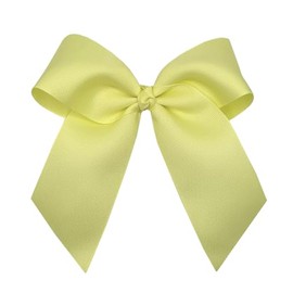 WD2U Girls Large 6" Grosgrain Knotted Hair Bow with Tails on Alligator Clip (Light Yellow)