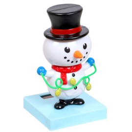 Christmas Solar-Powered Dancing Toys, Snowman, Elf, Reindeer, Santa Claus, Decorative Tabletop Dashboard Figurine (Snowman)