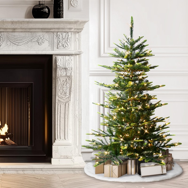 Puleo International 4.5ft Pre-Lit Aspen Fir Artificial Christmas Tree with