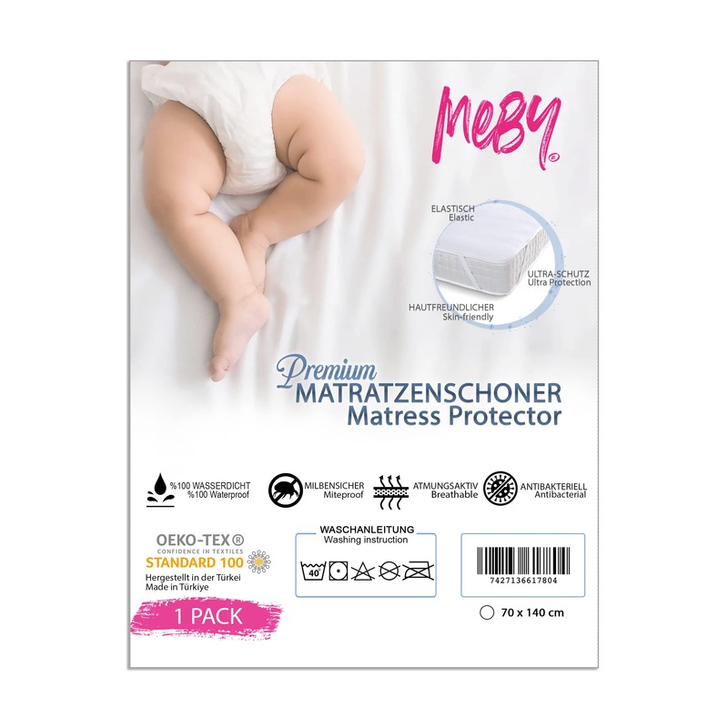 MEBY 70 x 140 cm Waterproof Mattress Protector for Baby.