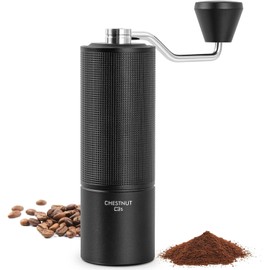 TIMEMORE Molinillo de Café Manual Chestnut C3S con Fresa Cónica S2C de Acero Inoxidable, Cuerpo Totalmente Metálico, Configuración Ajustable para Espresso/Pour Over/Prensa Francesa, Capacidad 25g