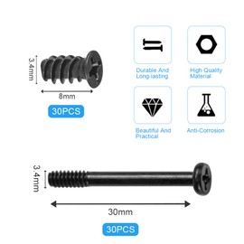 PERFETSELL 80 PCS Computer Case Fan Screws Kit, M5x8mm PC Case Fan Screws, Radiator Screws PC Fan Screws, Carbon Steel Chassis Fan Screws, Cooling Cooler Fan Mount Screws for Case Fan Mounting, Black