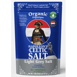 Napoleon's Celtic Salt - Celtic Salt Organic 82 Minerals Coarse, 1/2lb Resealable Bag, Celtic Salt, Naturally Moist, Hand Harvested, Unrefined French Sea Salt, 100% Natural (0.5lb Grey Coarse) Pack of 1