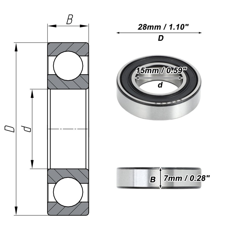 ACROPIX 6902VV Deep Groove Ball Bearing P6 15x28x7mm Lubricated Bearing