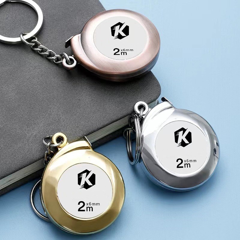 2M Tape Measure Keychain Mini Steel Retractable Tape Measure Keychain