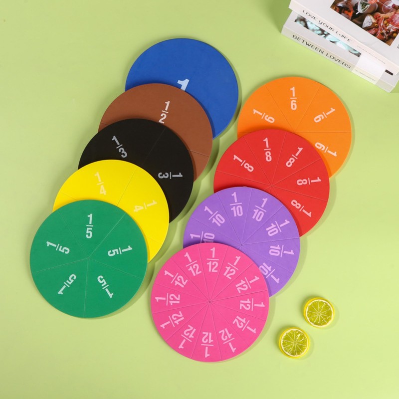 EHR Magnetic Fraction Tiles Circles, 51 pcs Fraction Tiles Set,