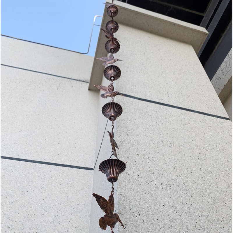 Aifeorzo 8.5FT Rain Chain, Hummingbird Rain Chains for Gutters, Functional