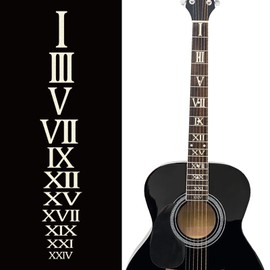 PLIGREAT 2 Pcs Guitar Fretboard Stickers Guitar Inlay Stickers Removable Roman Numerals Decals for Electric Bass Player Acoustic Guitar Decorations Musical, Ukulele, Music Guitar, Bass