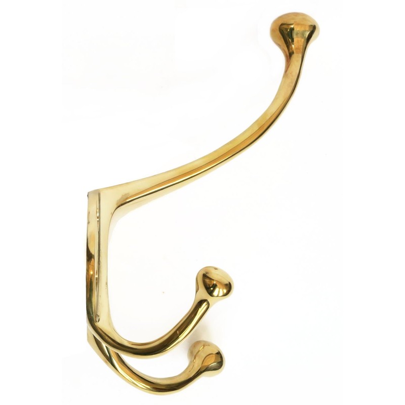 Castelion® Large Brass Double Victorian Hat and Coat Hook