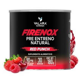 Valara Firenox Pre Entreno Natural - Sabor Ponche - Preworkout a base de betabel - 180g