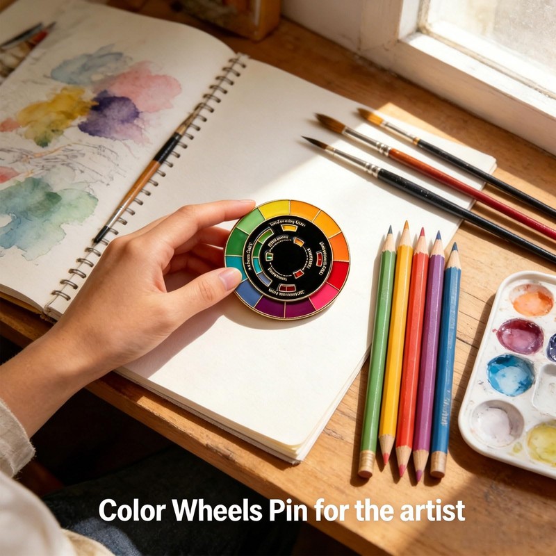 Color Wheel Interactive Spinner Enamel Pins - Color Selection Wheel