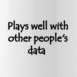 CafePress Plays Well With Other People's Data Stainless Wate 1.0L (34 oz) Stainless Steel Water Bottle