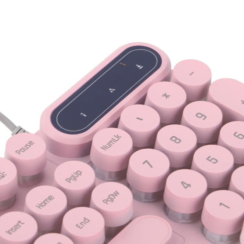Gaming Keyboard USB Round 104 Keycaps Backlit Ergonomic Fodable Feet