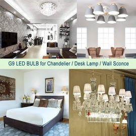 G MGY OLED G9 LED Bulb 7W 75W Equivalent G9 Bi-pin Base LED Dimmable 730LM AC120V No-Flicker White 6000K Base Bulbs for Home Lighting. 4Pack