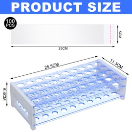 Funnymoom Pretzel Rod Holder and 100 Pcs Clear Pretzel Rod Bags Plastic Pretzel Sticks Holder Pretzel Rod Stand Holders up to 40 Pretzel Rods for Christmas Wedding Birthday Treat Parties