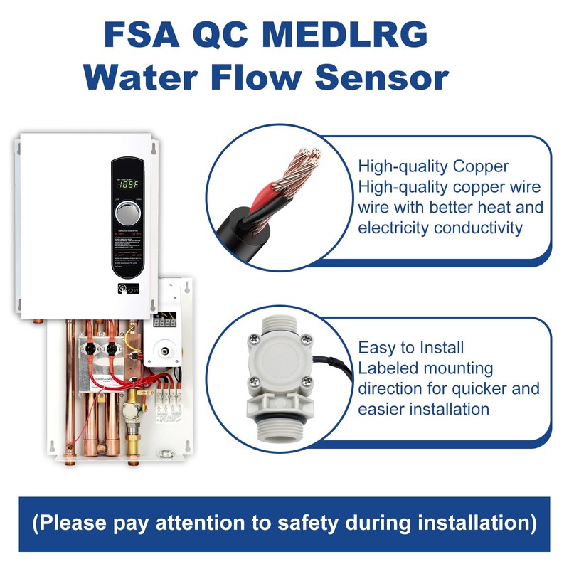 FSA QC MEDLRG Tankless Water Heater Flow Sensor Fits for