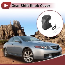 HEROFFIX 1 Set Gear Shift Knob Cover for Acura TL 09-14 Stick Shifting Handle Protector Black Carbon Fiber Black Faux Leather