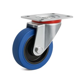 Wiltec Swivel Castor 100 mm up to 150 kg with Plastic Wheel and Mounting Plate Transport Roller Quiet Running Unbraked Furniture Castor