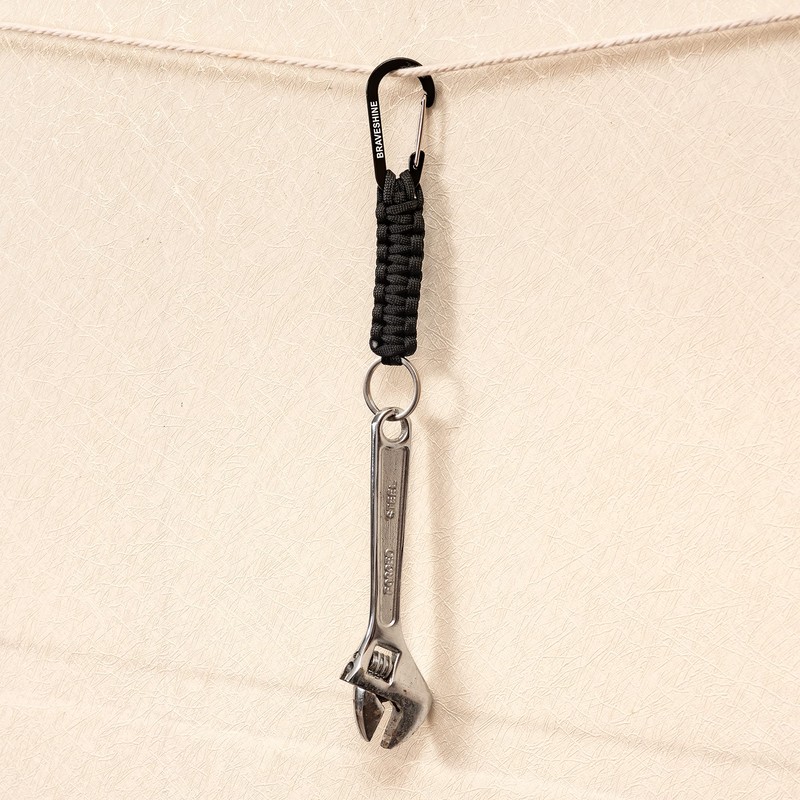 BRAVESHINE Double Head Paracord Braided Carabiner Paracord Lanyard Keychain Keychain