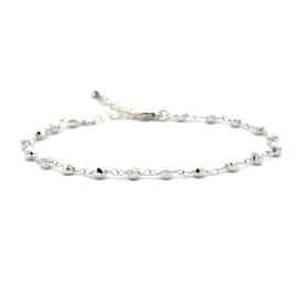 Delicate Sterling Silver Bracelet with Natural Pyrite Gemstones, Adjustable hand bracelet | Handcrafted in USA | Hypoallergenic Jewelry for Women | Energy Healing Crystals (iron-pyrite)