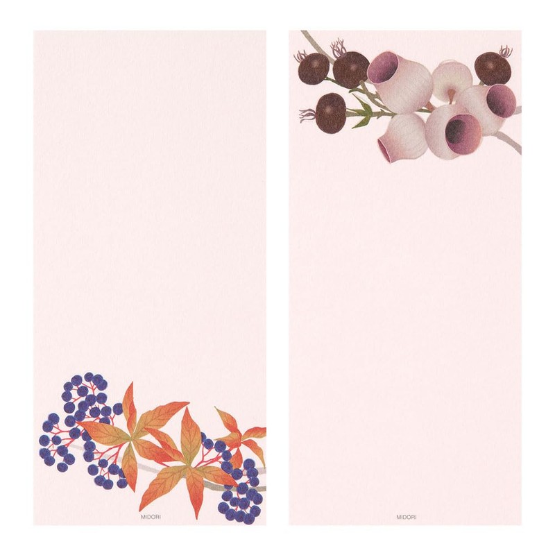 Midori 89591006 Single Writing Notebook, Autumn Letter, 4 Patterns, Autumn