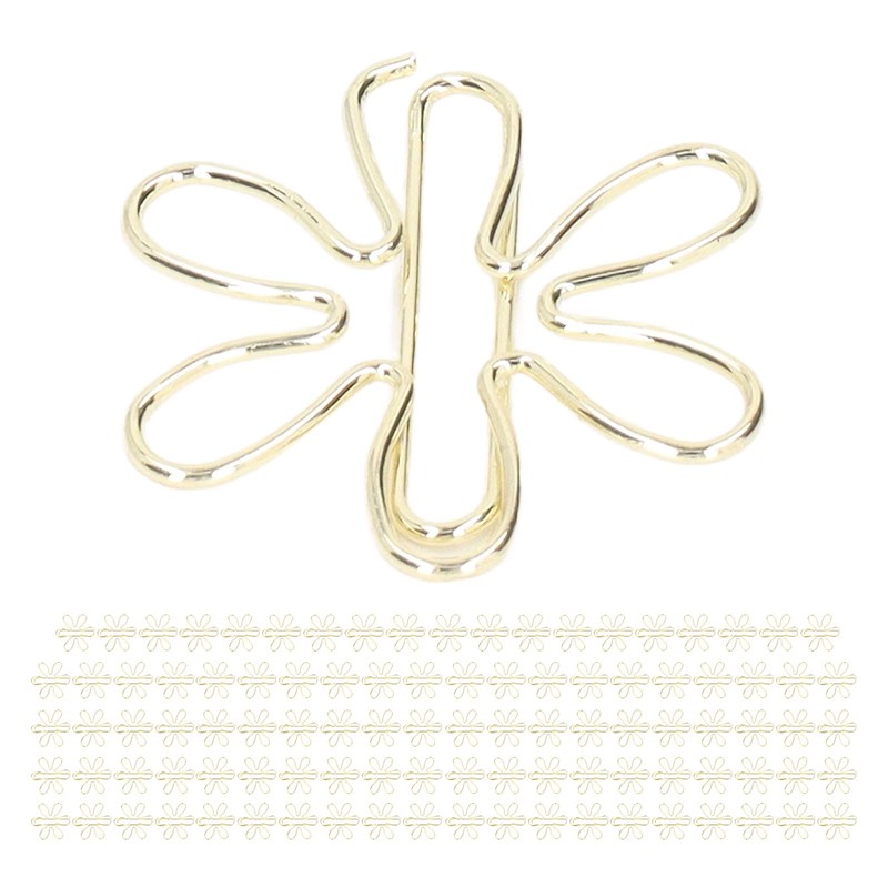 Yosoo 100Pcs Gold Metal Paper Clips, Cute Flower Shape, Anti