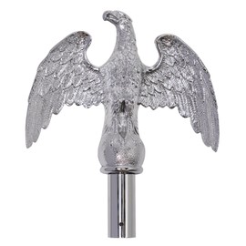 FRF FLAG Silver Eagle Head for Decorating Indoor Flagpoles, Made of Zinc Alloy That is Unbreakable, Eagle Flag Pole Topper, for 1-inch Diameter Flagpoles