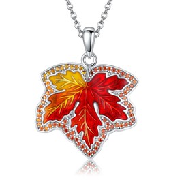 YAFEINI Maple Leaf Necklace Sterling Silver Fall Leaf Pendant Maple Leaf Autumn Jewelry for Women
