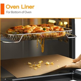 Large Oven Liners for Bottom of Electric Gas Oven, Reusable - Heavy Duty Non-stick Teflon Mats 15.8"x 23.7", Easy to Clean - Oven Floor Protector Liner -Reduce Food Spills and Stuck (Copper, 2)
