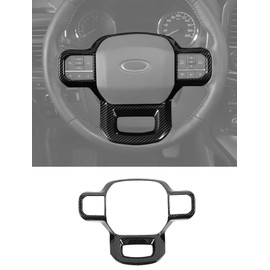 Savadicar Carbon Fiber Interior Accessories - Steering Wheel Trim Cover for Ford F150 (2021-present) - Premium Texture Interior Decor Upgrade Option, 1 PC