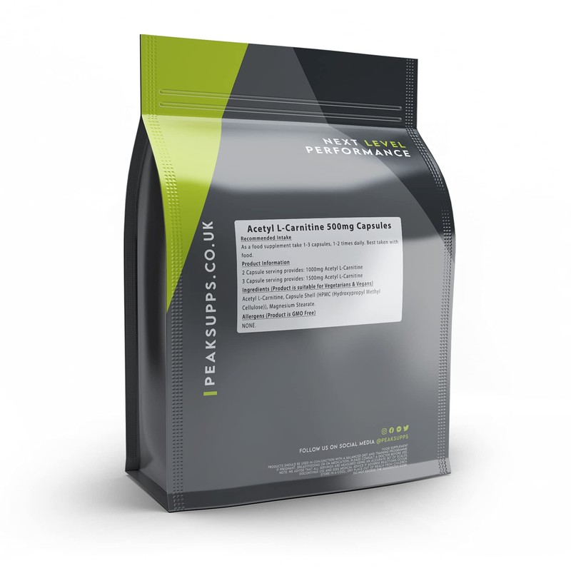 Acetyl L-Carnitine 500mg Capsules | ALCAR | Vegan (180)